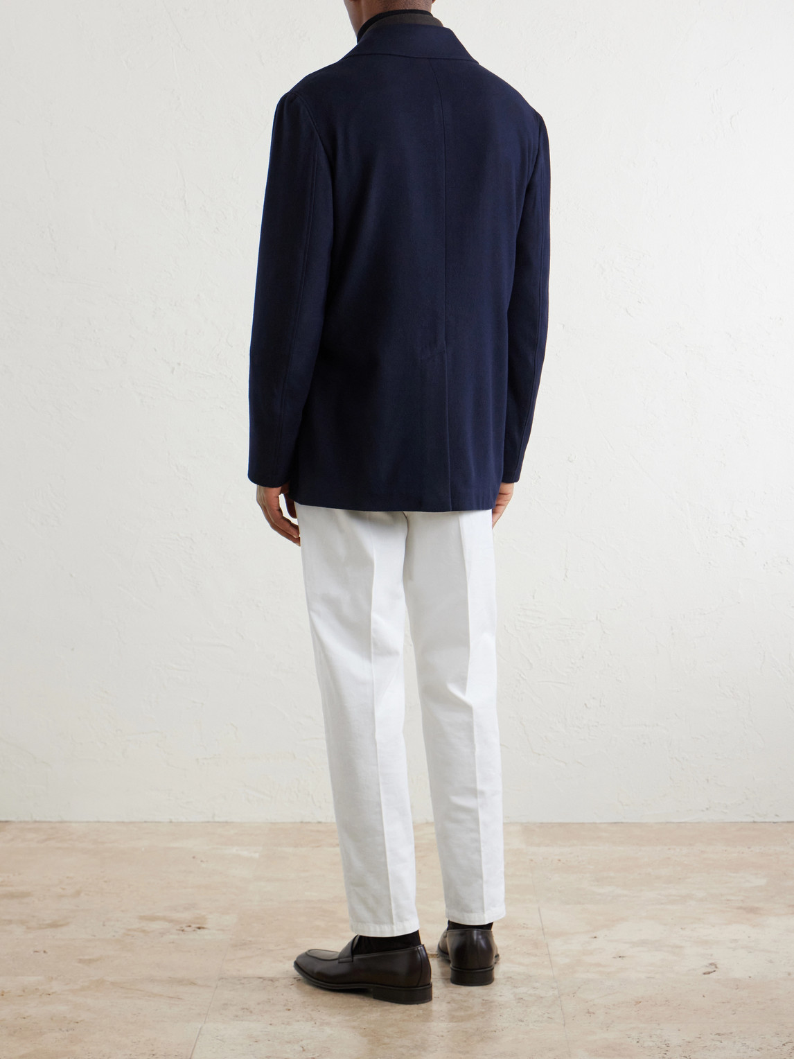 Canali Double-breasted Wool Jacket In Blue