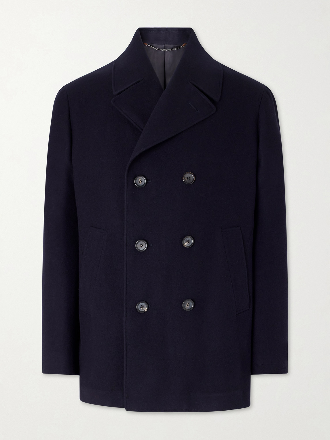 Canali Double-breasted Wool Jacket In Blue