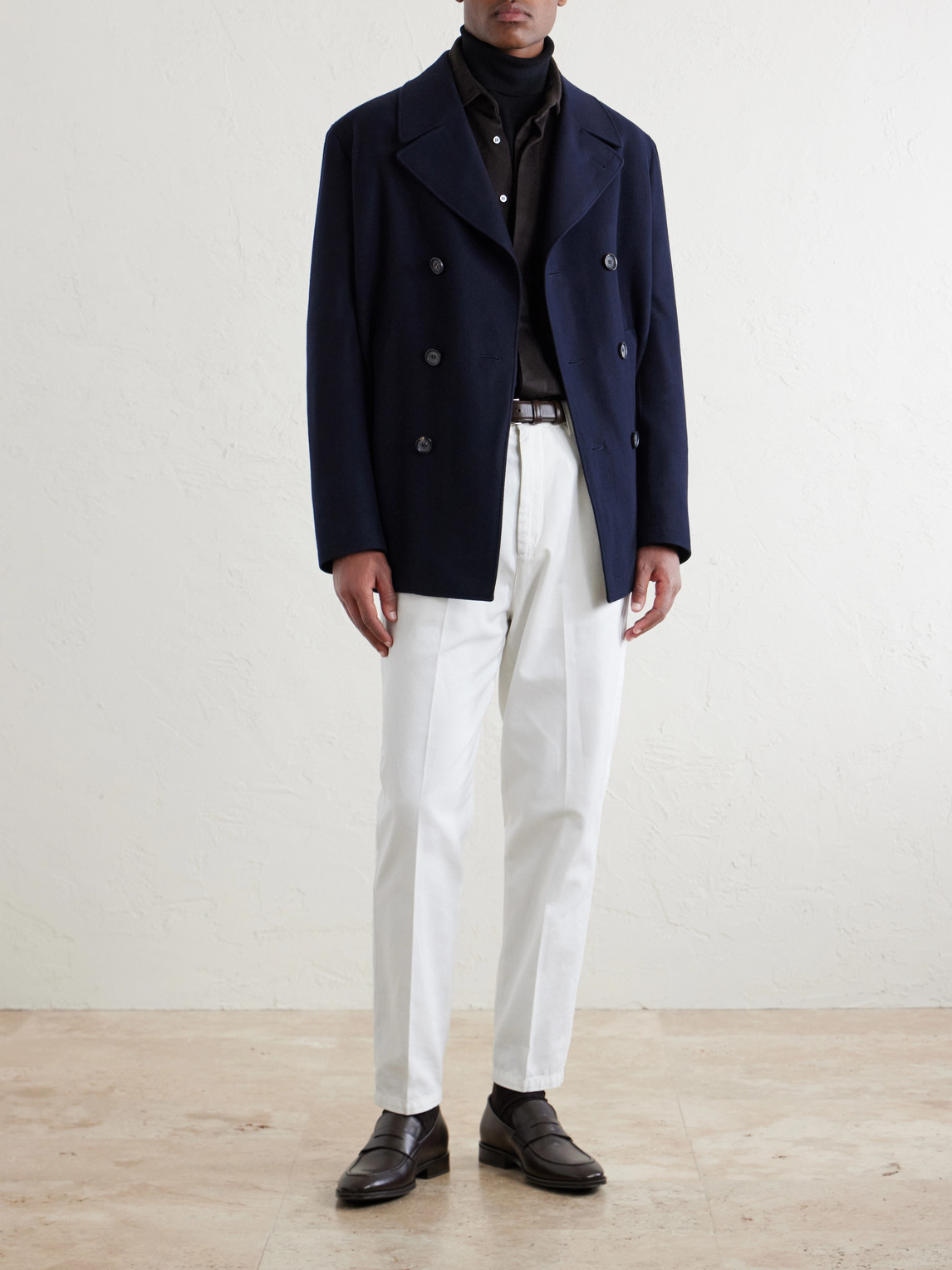 Canali Double-breasted Wool Jacket In Blue