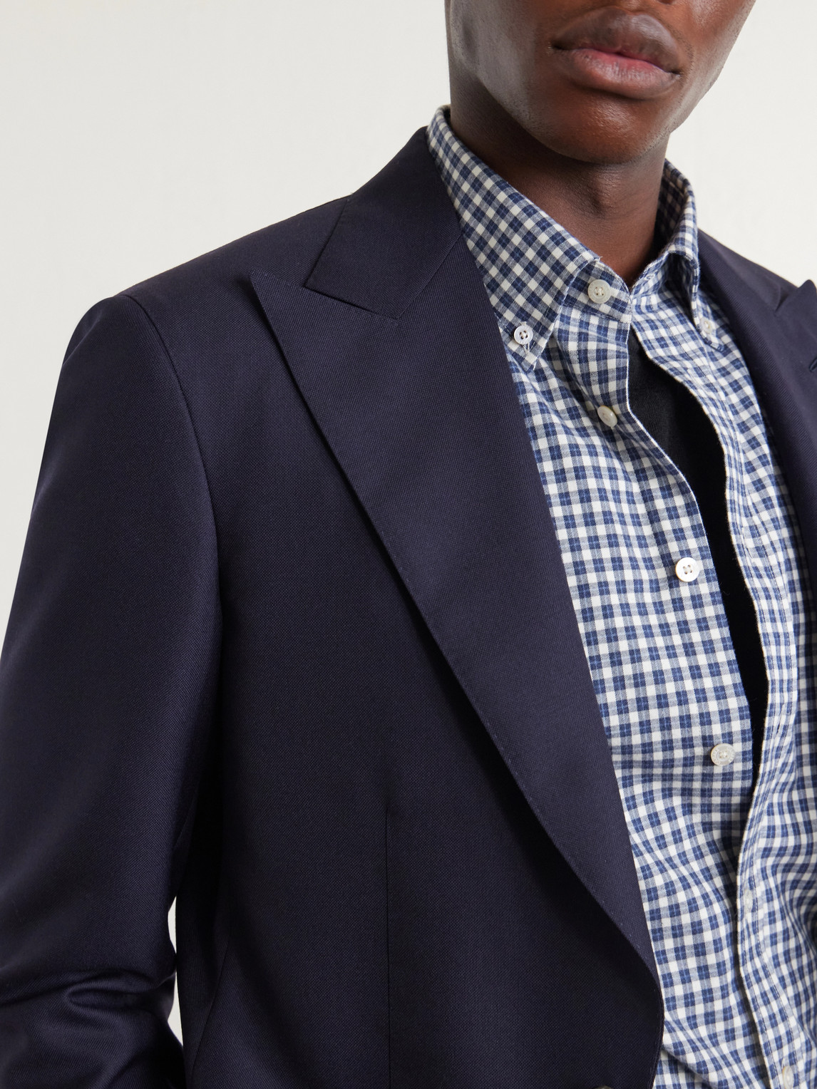 Button-Down Collar Checked Cotton-Flannel Shirt