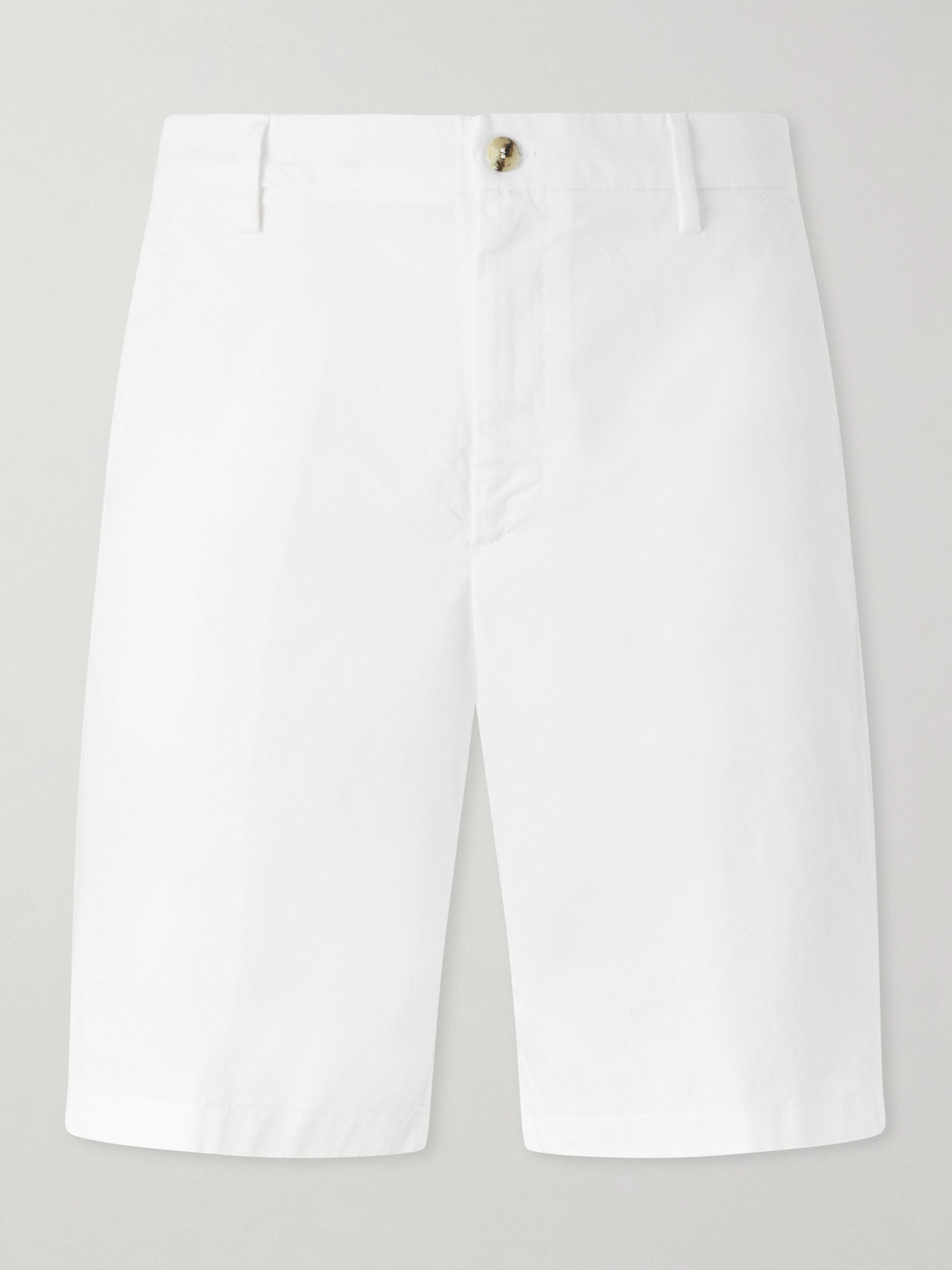 Canali Straight-leg Stretch Cotton-blend Gabardine Shorts In White