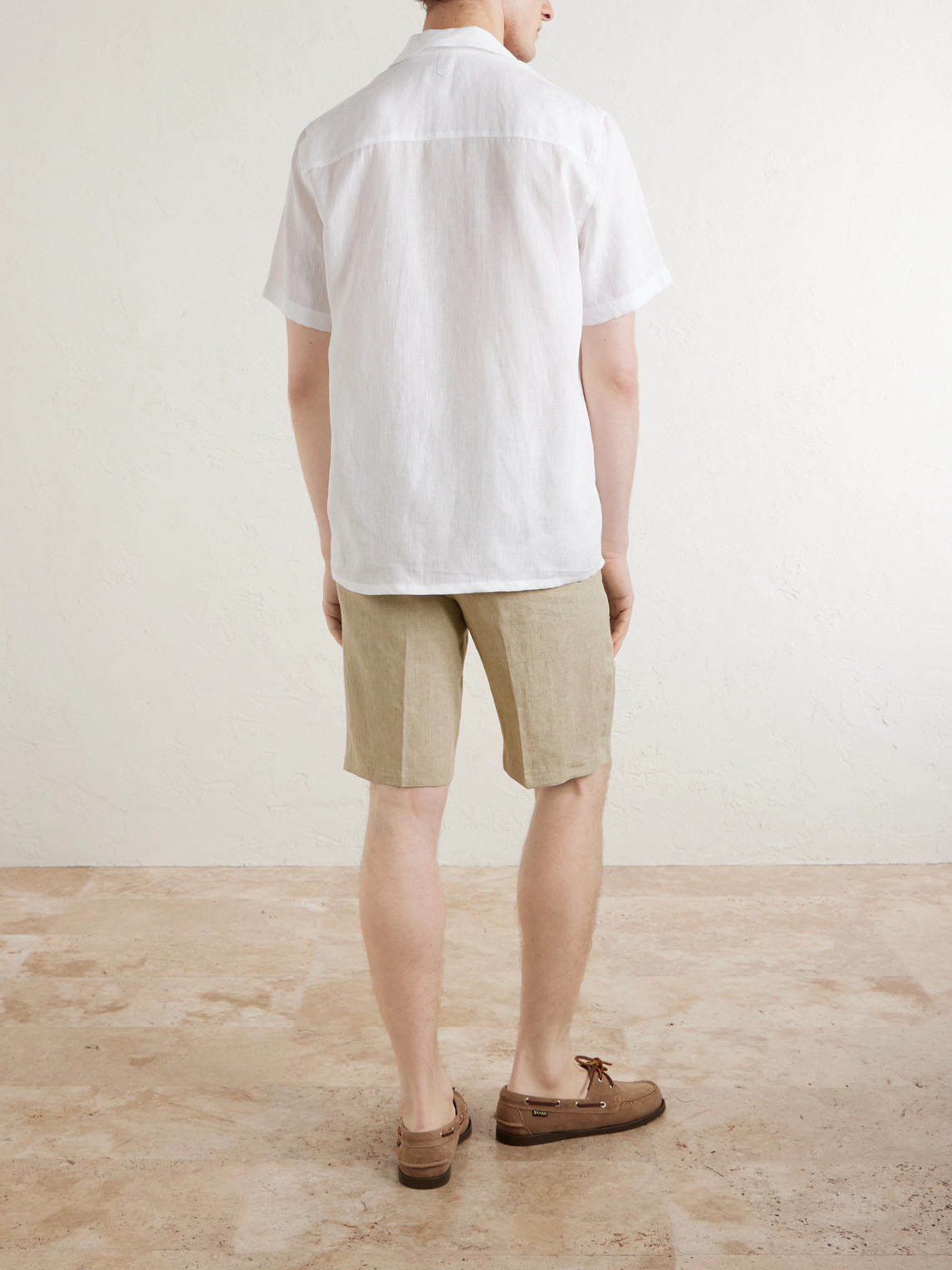  Canali - Camp-collar Linen Shirt - Men - White - S 