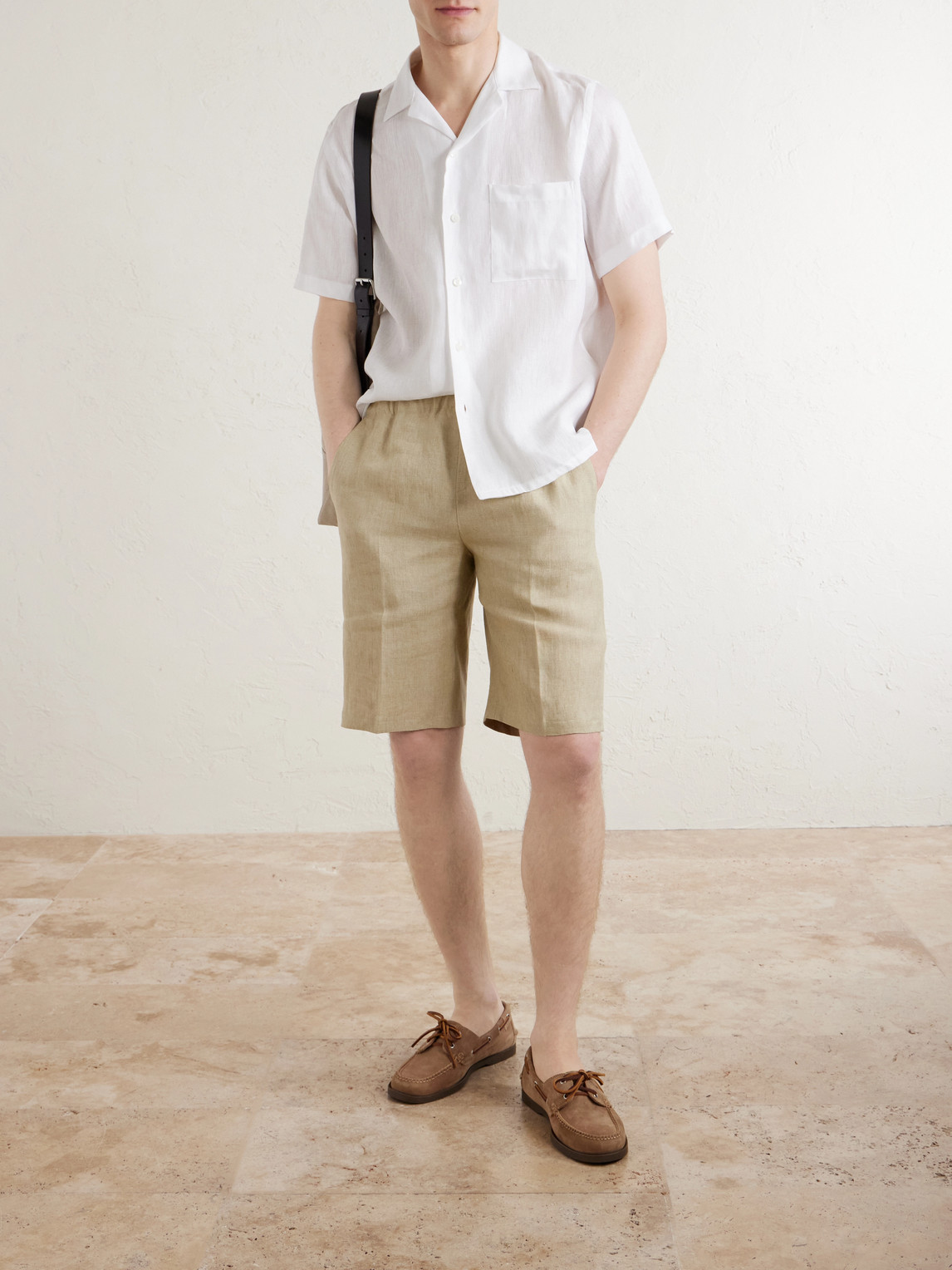 Camp-Collar Linen Shirt