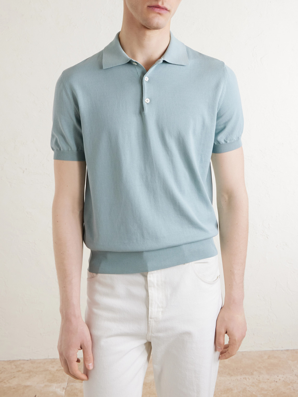  Canali - Cotton Polo Shirt - Men - Blue - It 48 