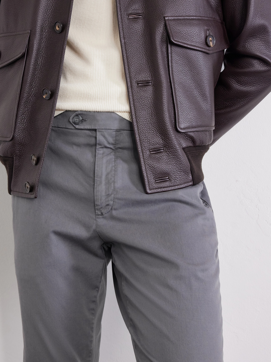 Stretch Cotton-Blend Gabardine Trousers Slim-Fit