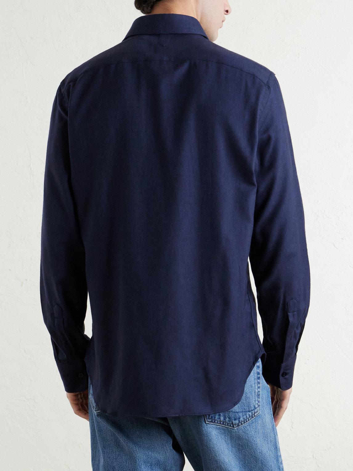 Herringbone Cotton And Lyocell-Blend Shirt