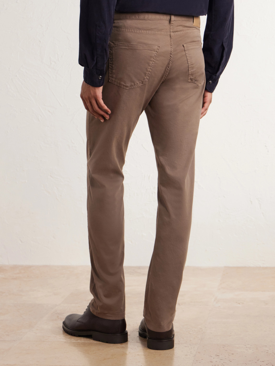 Straight-Leg Cotton-Blend Twill Trousers