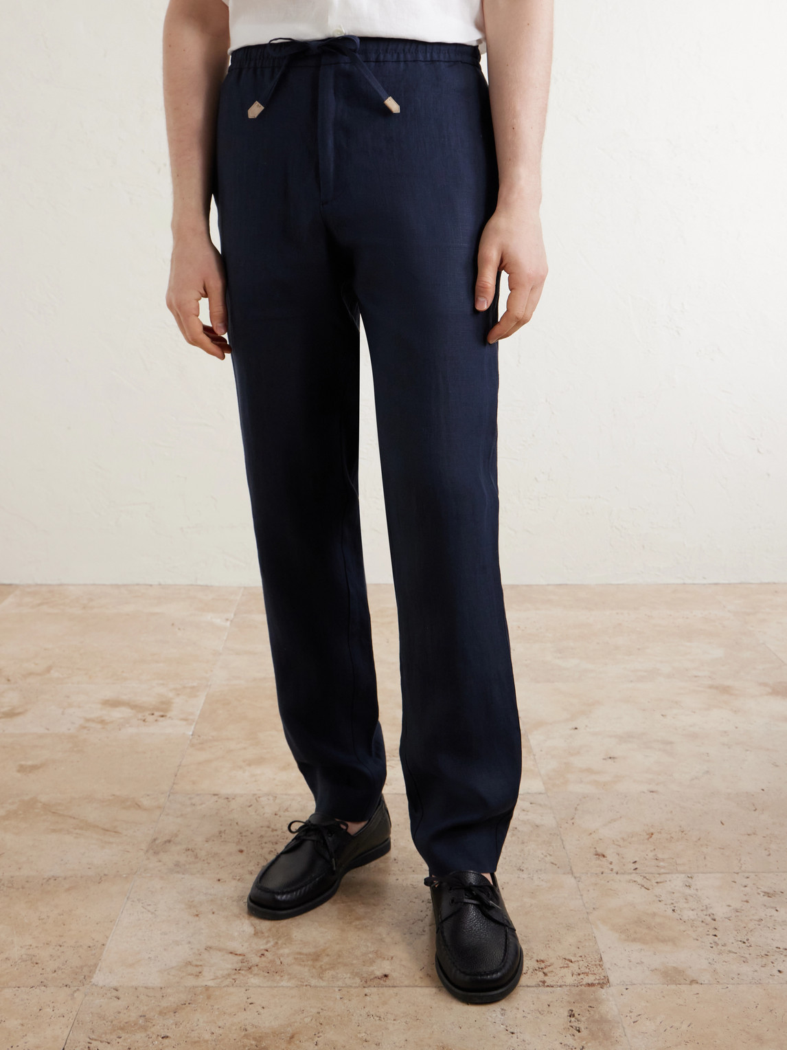  Canali - Straight-leg Linen Trousers - Men - Blue - It 46 