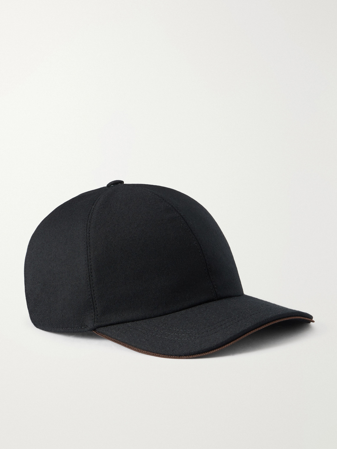 Canali Logo-appliquéd Wool Cap In Black