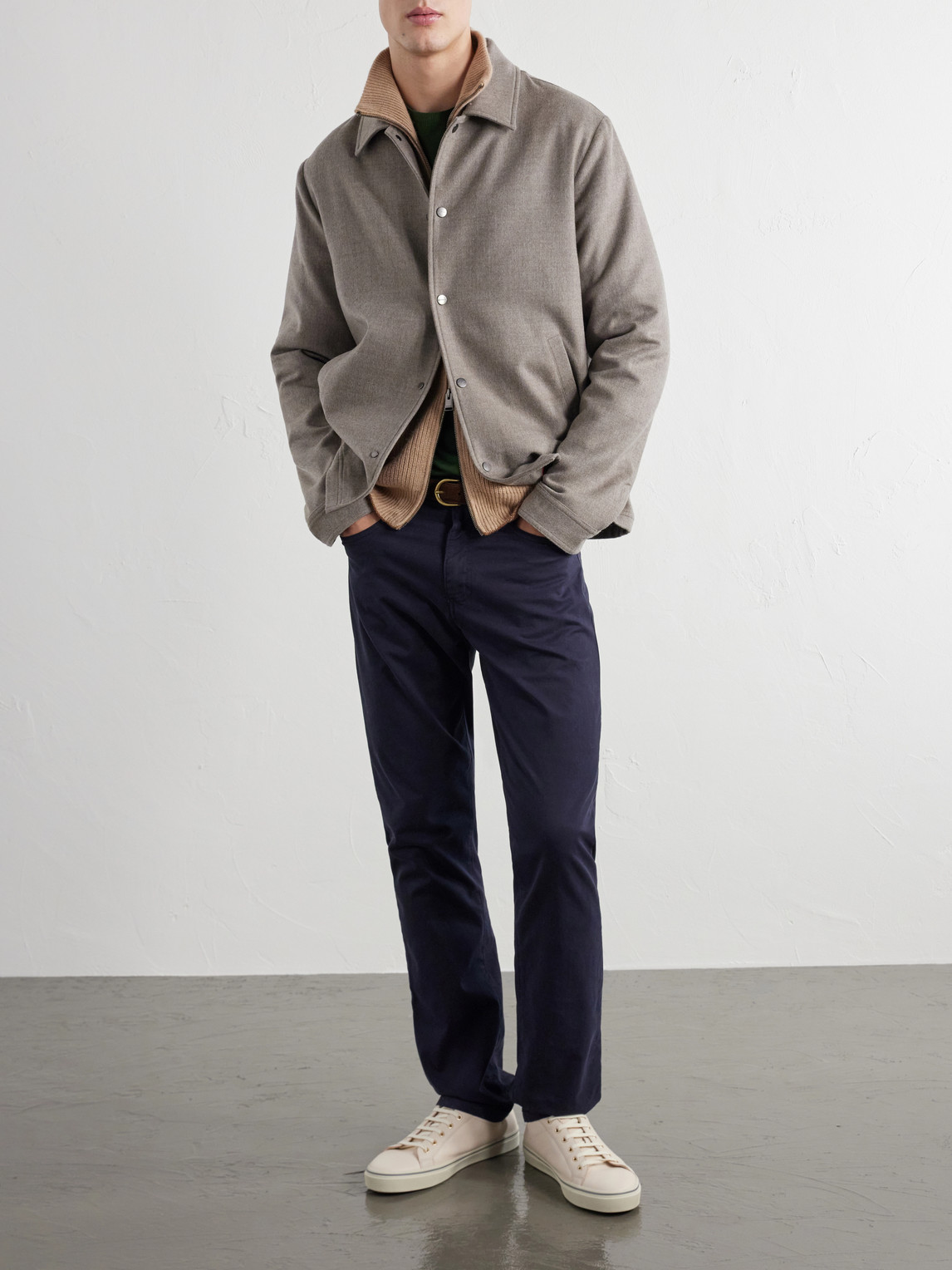 Tapered Cotton-Blend Twill Trousers