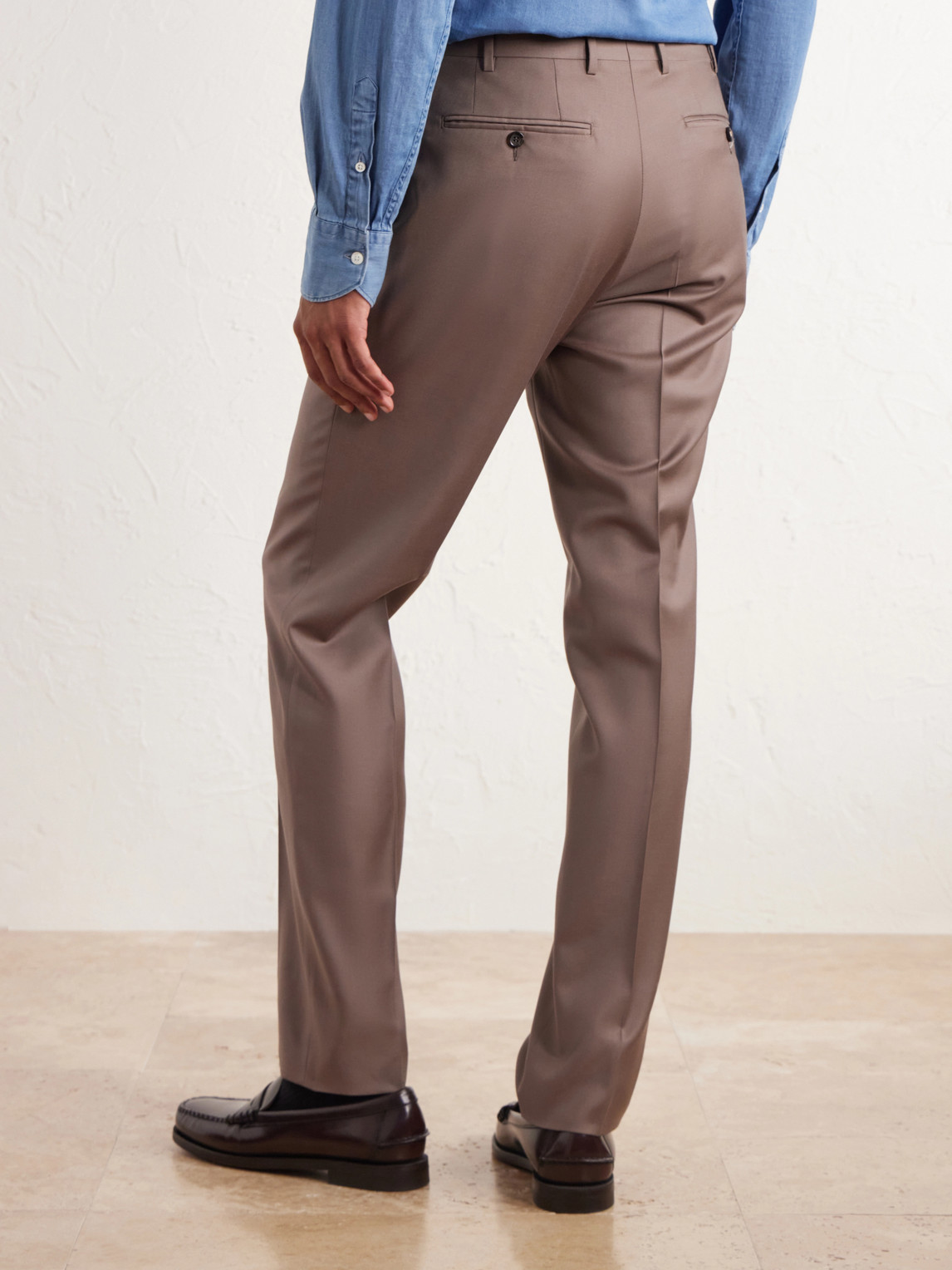 Wool-Twill Suit Trousers Slim-Fit