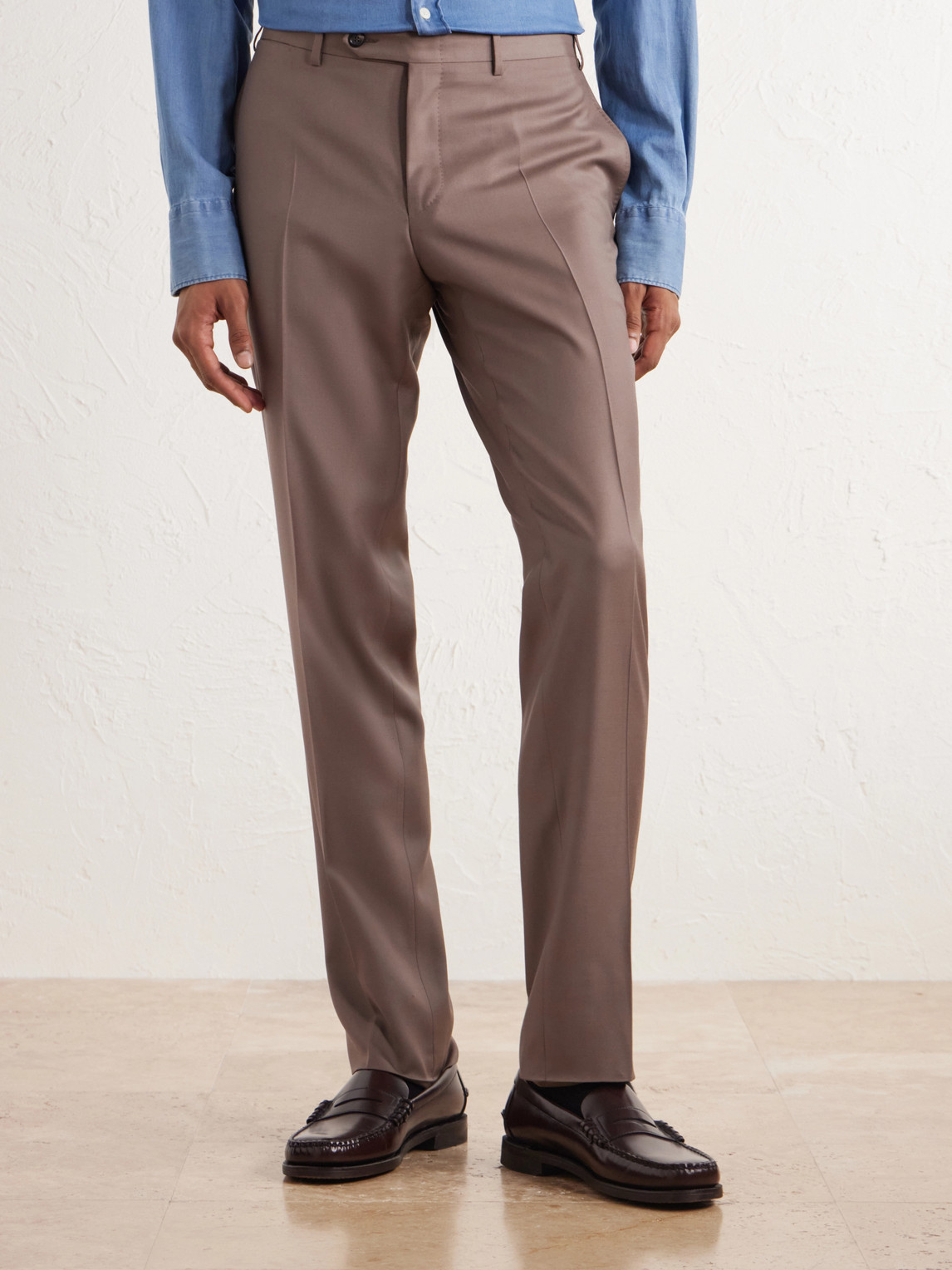 Wool-Twill Suit Trousers Slim-Fit