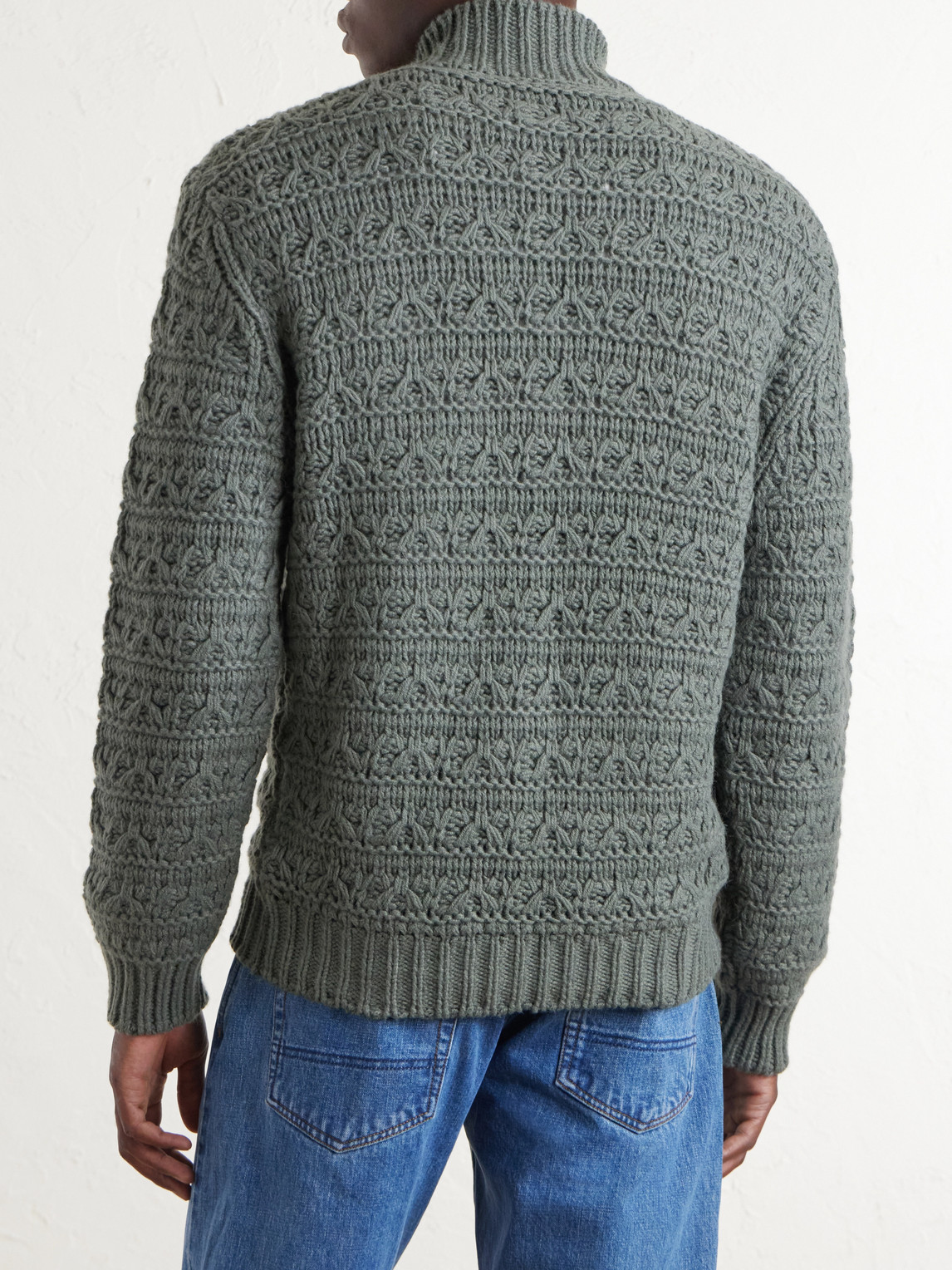 Alpaca-Blend Zip-Up Sweater