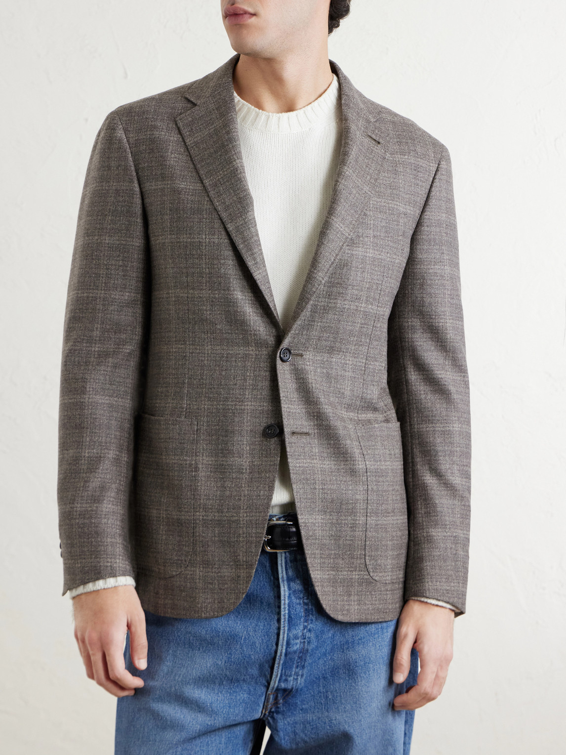 Kei Prince Of Wales Checked Wool Suit Jacket