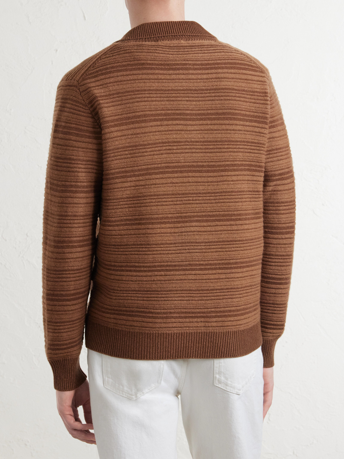Canali Wool and Cashmere-Blend Polo Sweater - Men | Thumbnail 4 Canali Wool and Cashmere-Blend Polo Sweater - Men | Thumbnail 4