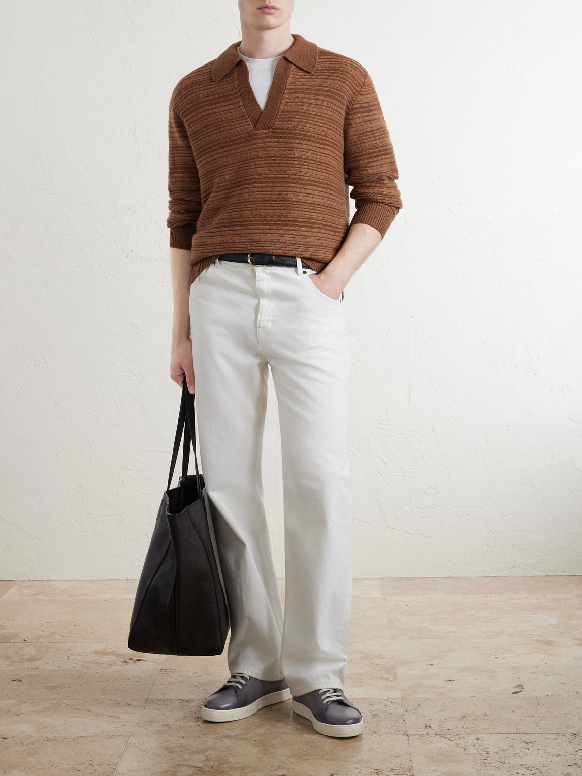 Canali Wool and Cashmere-Blend Polo Sweater - Men | Thumbnail 2 Canali Wool and Cashmere-Blend Polo Sweater - Men | Thumbnail 2