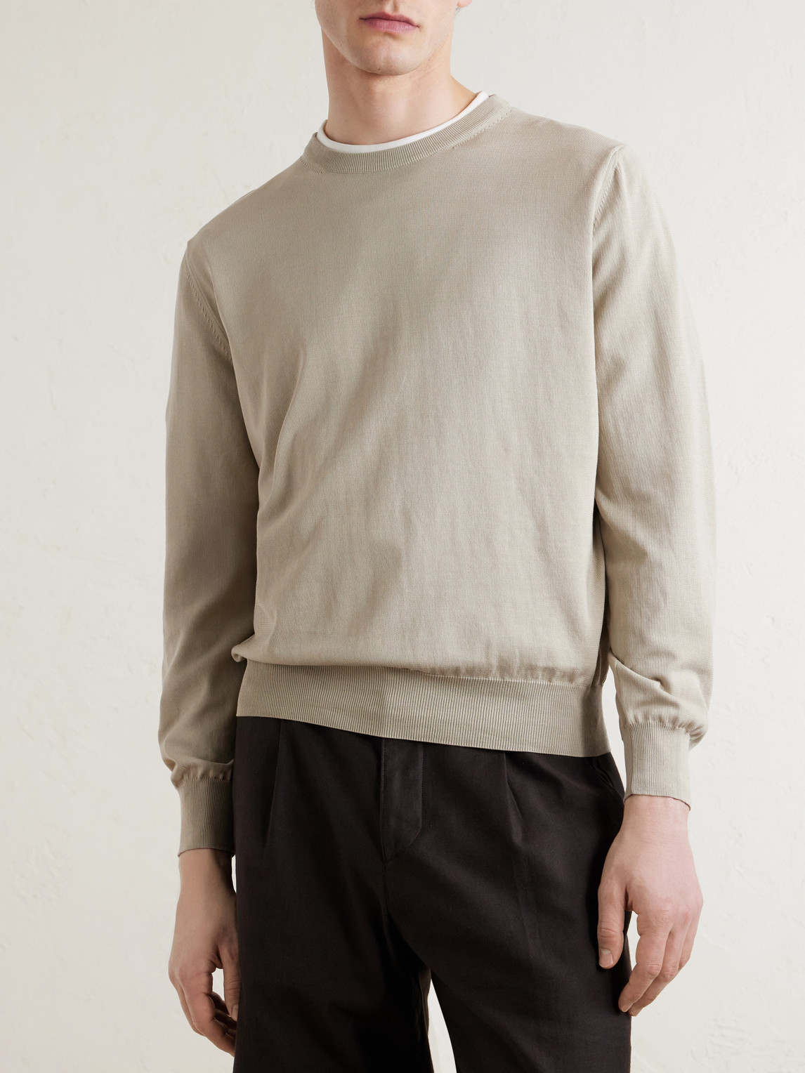  Canali - Cotton Sweater - Men - Neutrals - It 46 