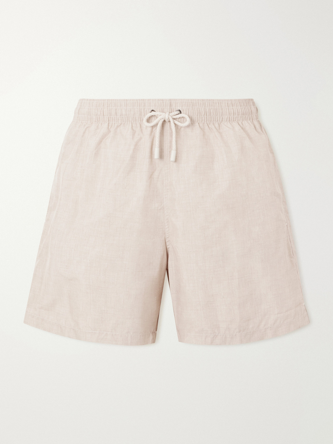 Canali Straight-leg Mid-length Swim Shorts In White