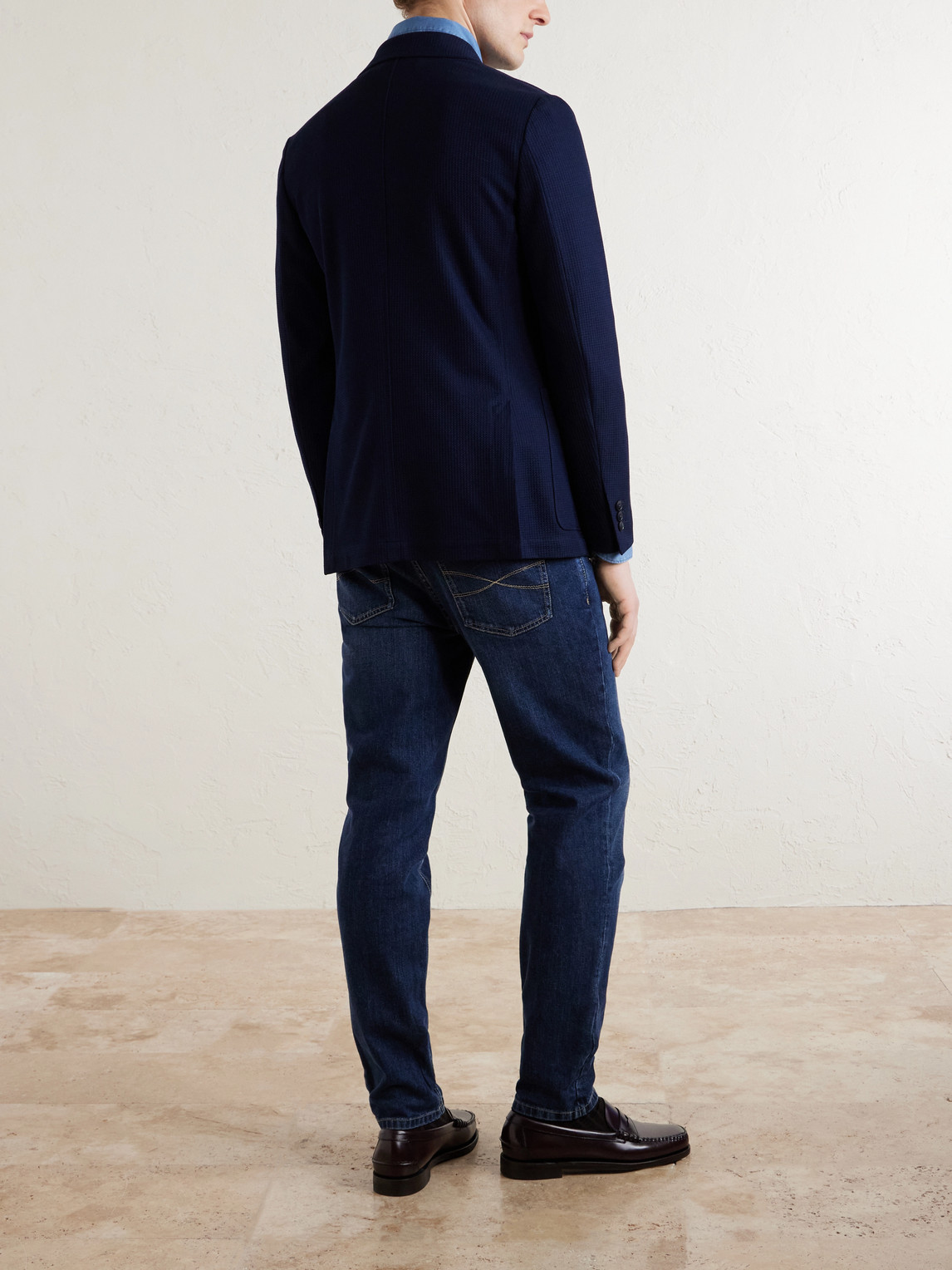Textured-Cotton Blazer
