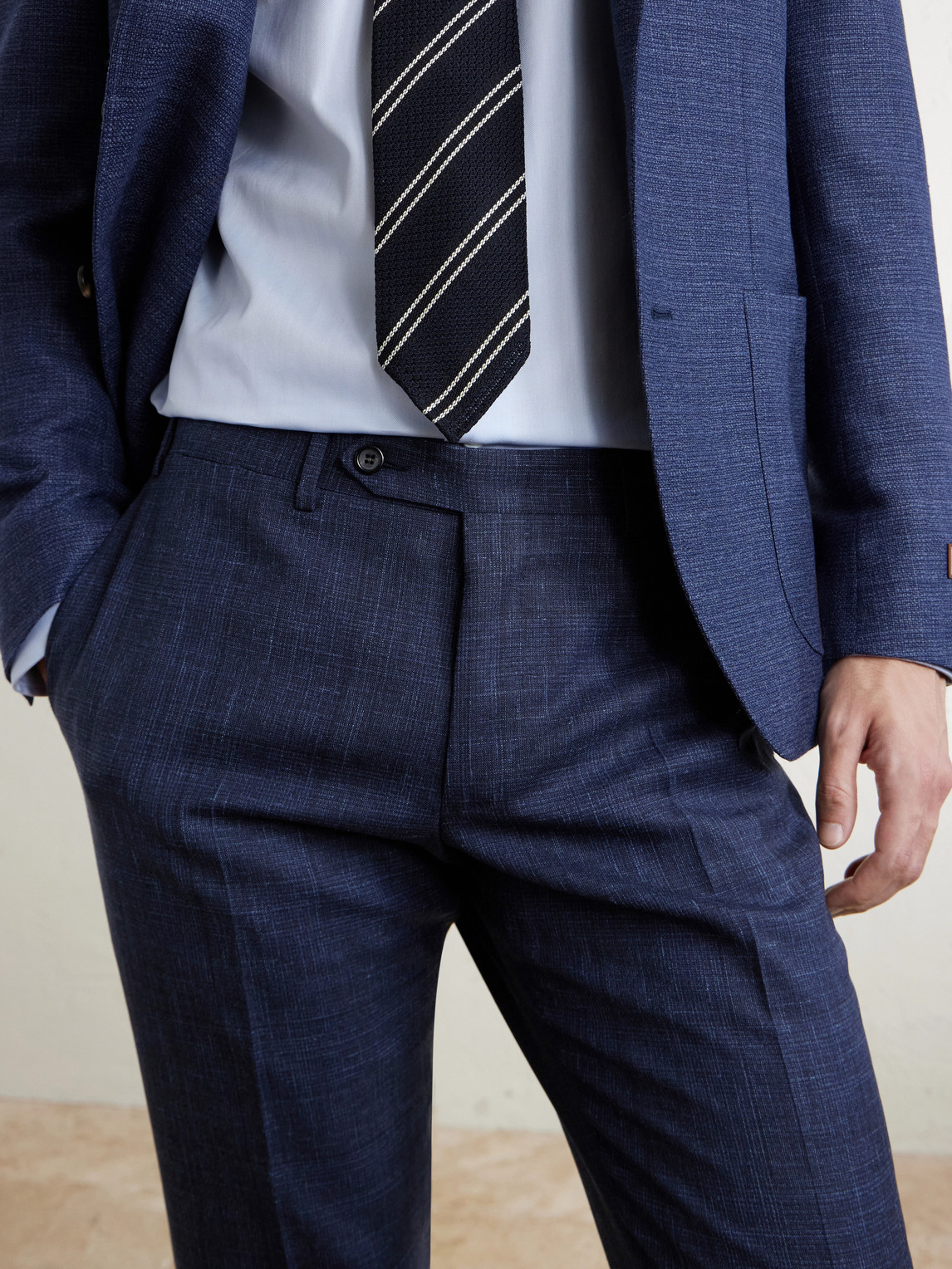 Travel Straight-Leg Wool, Silk And Linen-Blend Suit Trousers