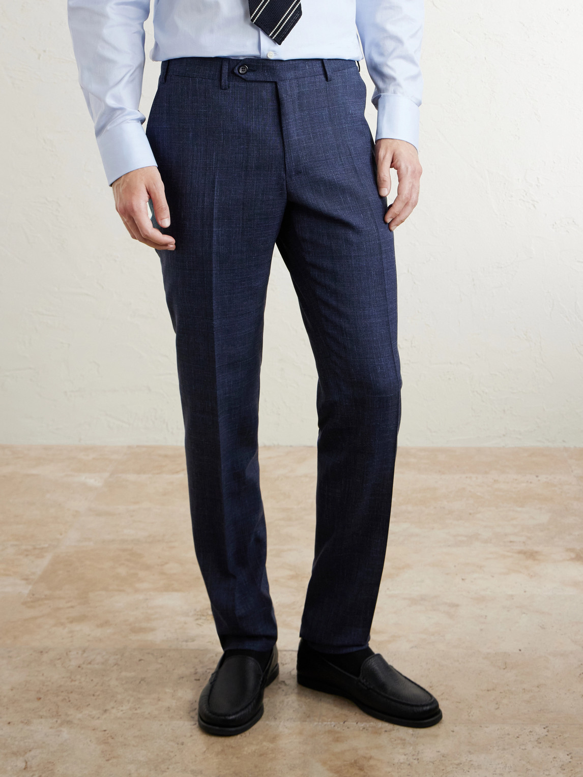 Travel Straight-Leg Wool, Silk And Linen-Blend Suit Trousers