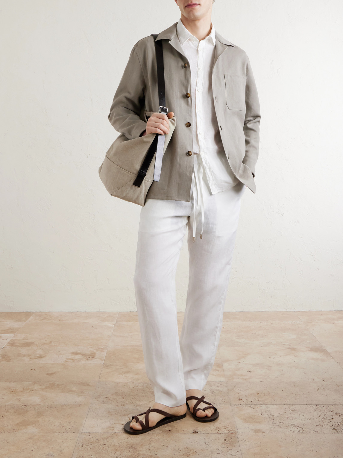 Straight-Leg Linen Trousers