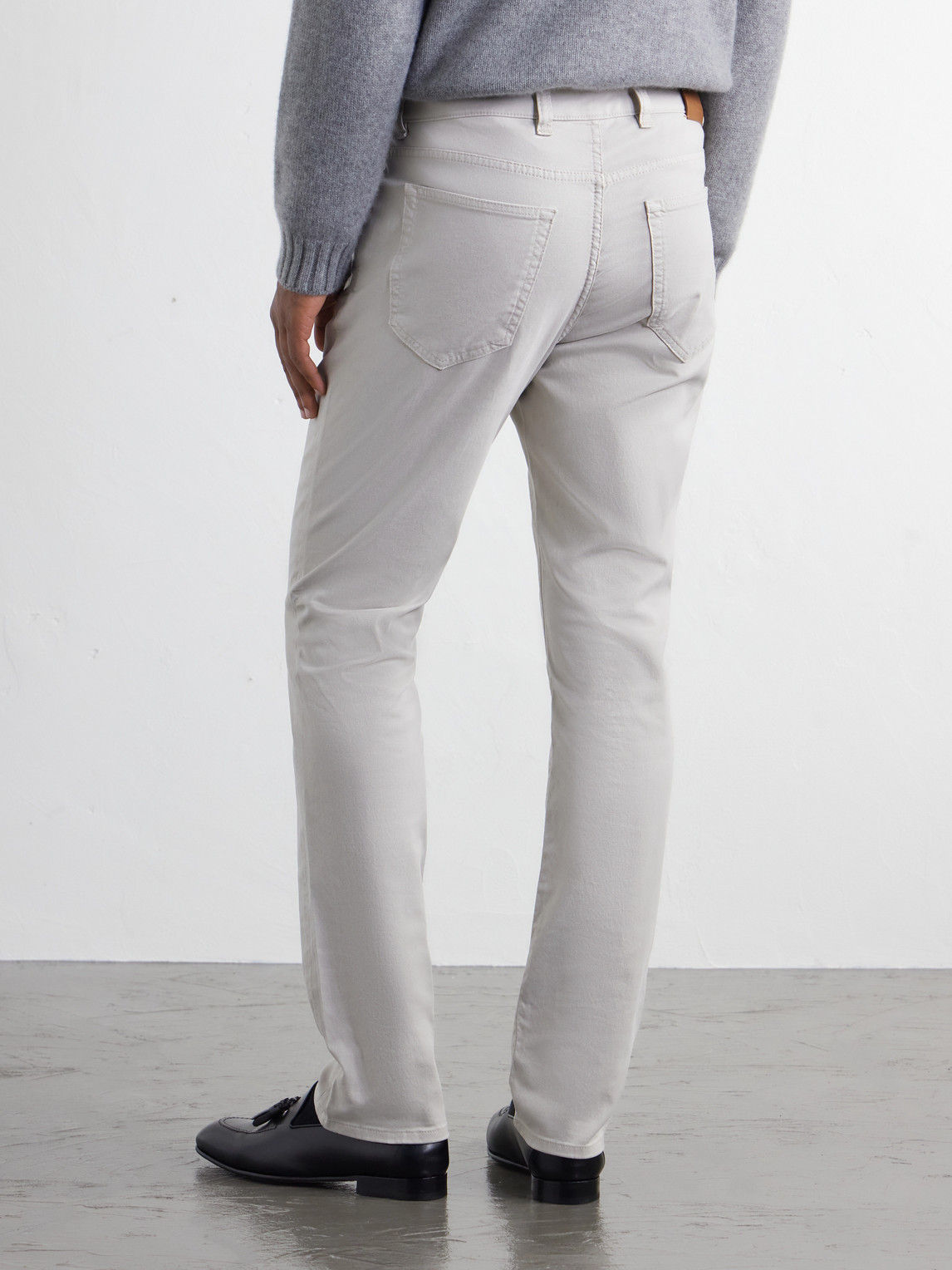 Straight-Leg Garment-Dyed Cotton-Blend Twill Trousers