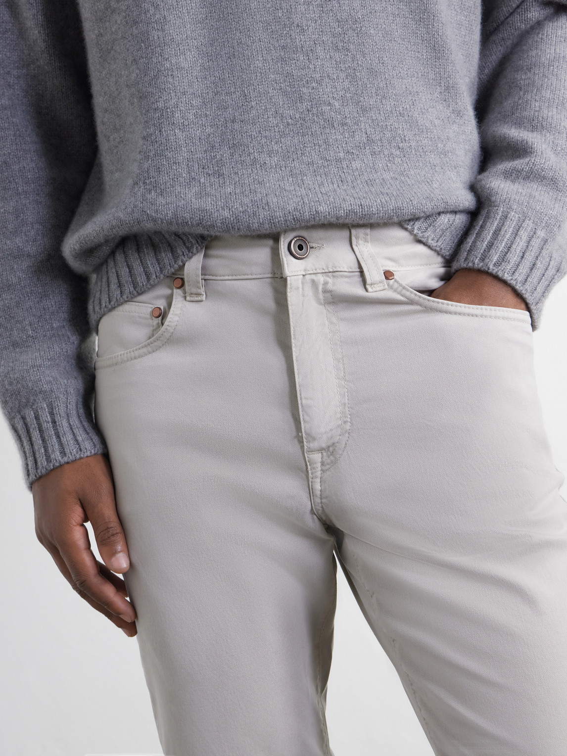 Straight-Leg Garment-Dyed Cotton-Blend Twill Trousers