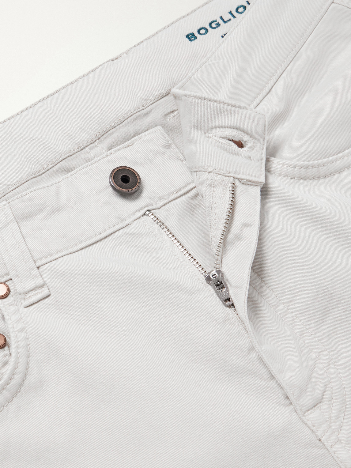 Straight-Leg Garment-Dyed Cotton-Blend Twill Trousers