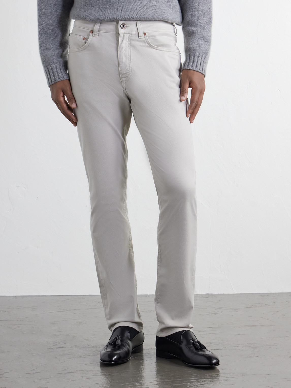 Straight-Leg Garment-Dyed Cotton-Blend Twill Trousers
