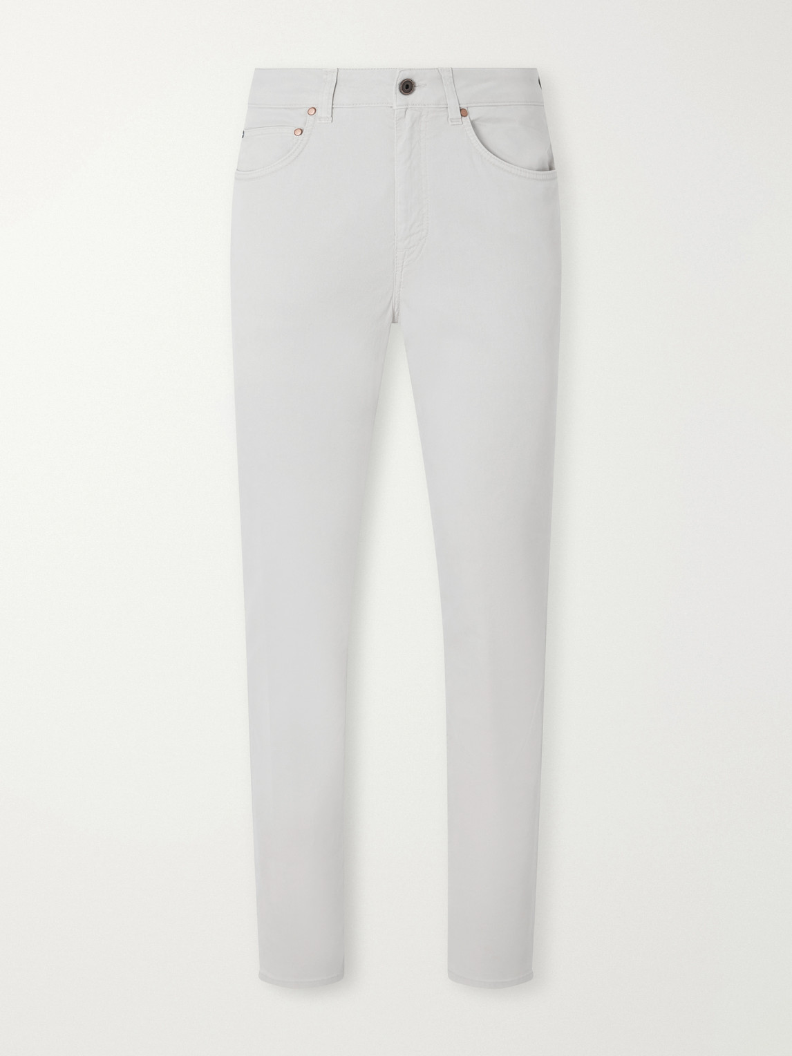 Straight-Leg Garment-Dyed Cotton-Blend Twill Trousers