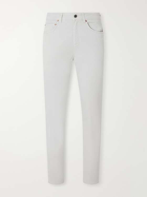 Boglioli Straight-Leg Garment-Dyed Cotton-Blend Twill Trousers