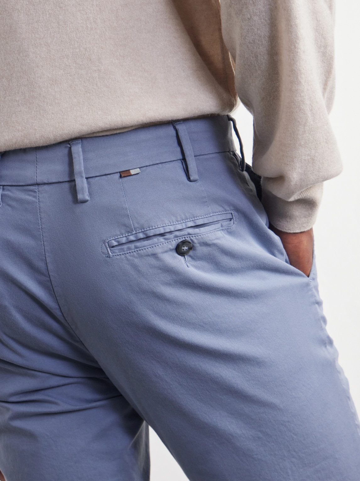 Straight-Leg Stretch-Cotton Twill Trousers