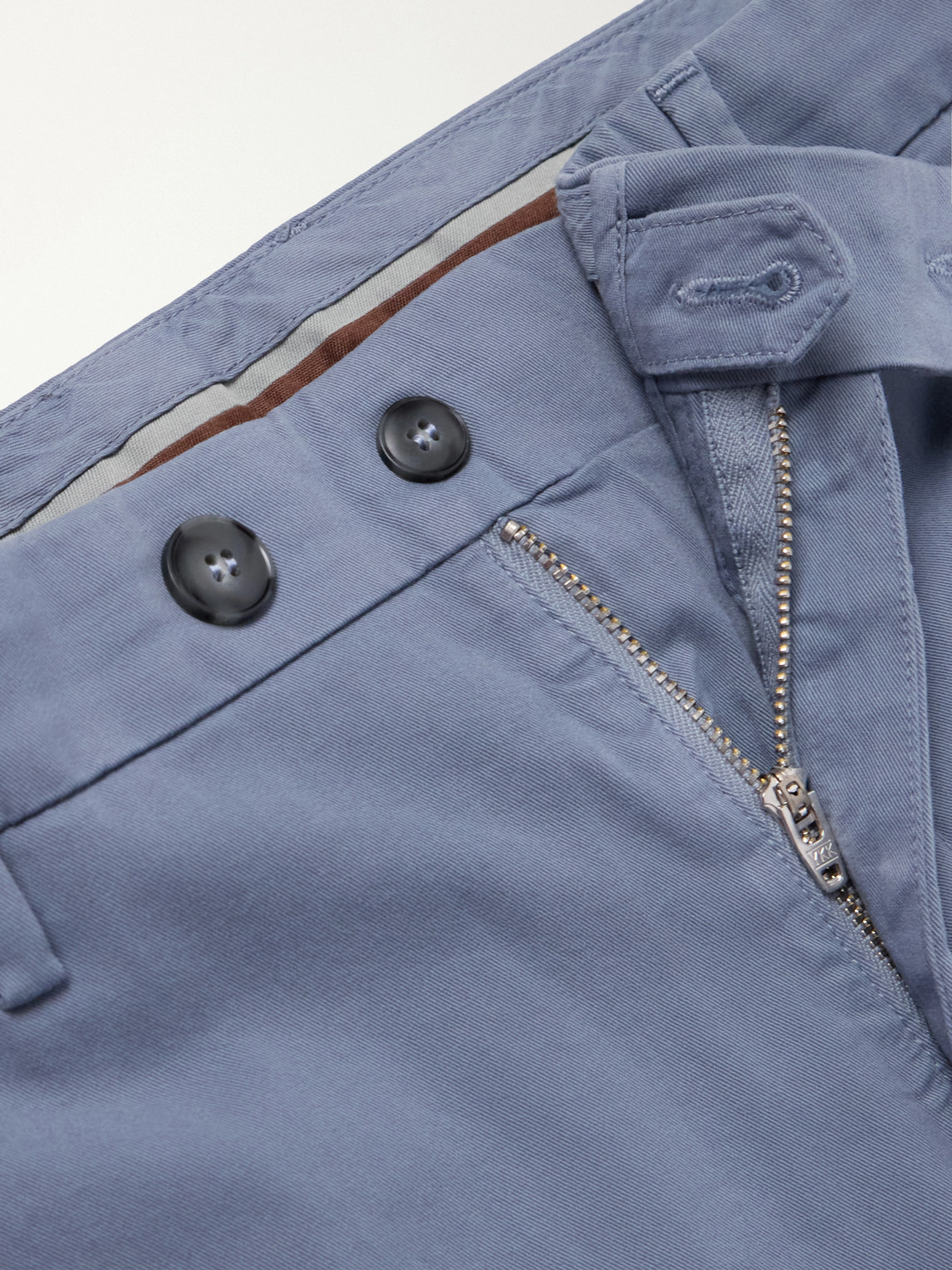 Straight-Leg Stretch-Cotton Twill Trousers