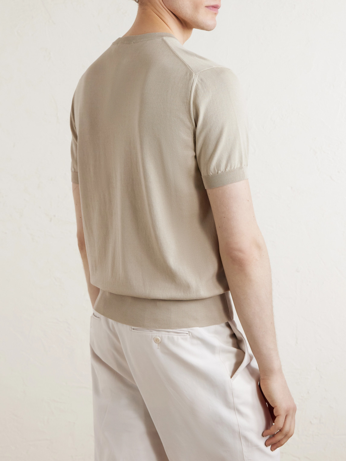  Canali - Knitted Cotton T-shirt - Men - Neutrals - It 48 