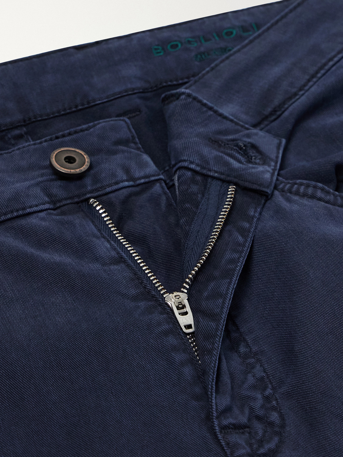 Straight-Leg Garment-Dyed Cotton-Blend Twill Trousers