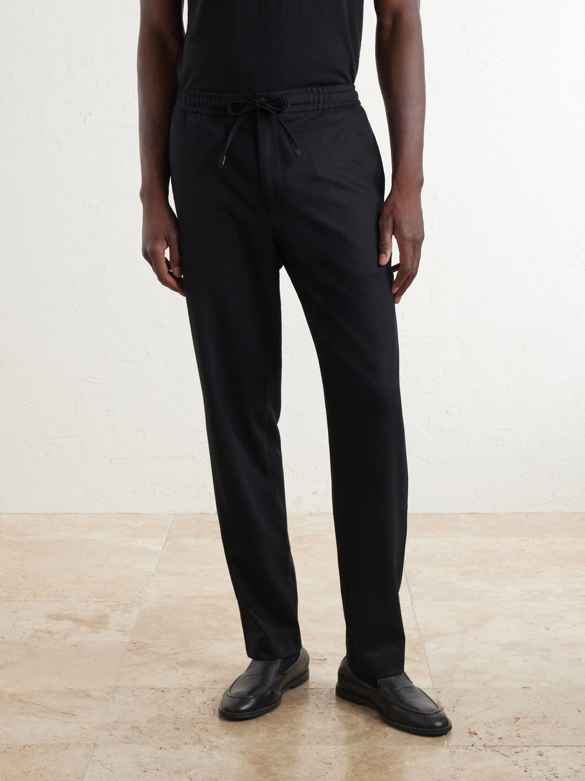 Straight-Leg Wool-Blend Trousers