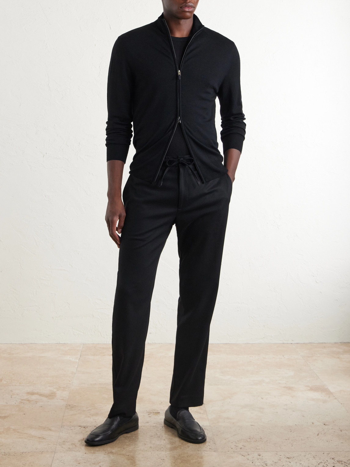 Straight-Leg Wool-Blend Trousers