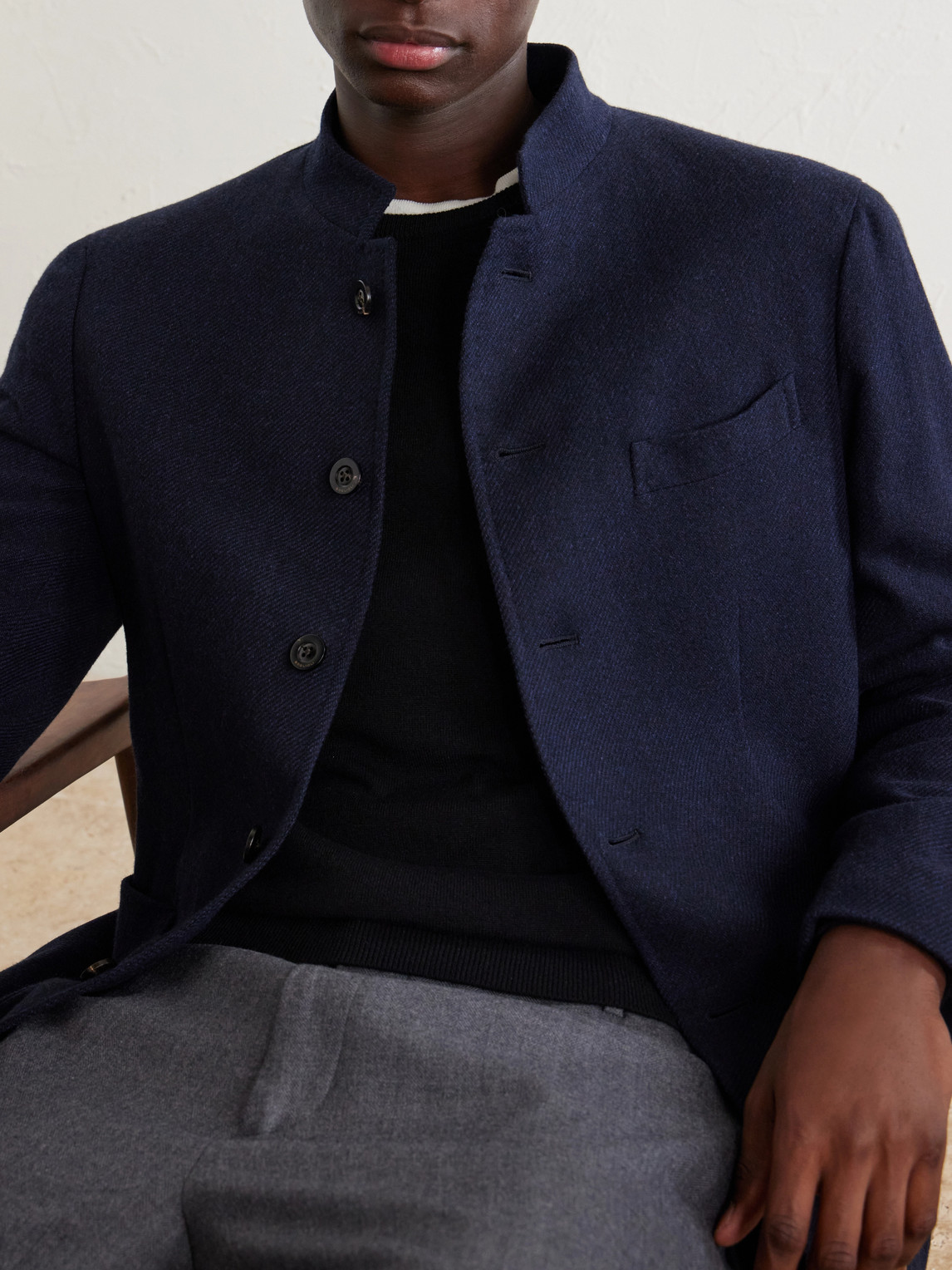 Wool-Blend Twill Jacket