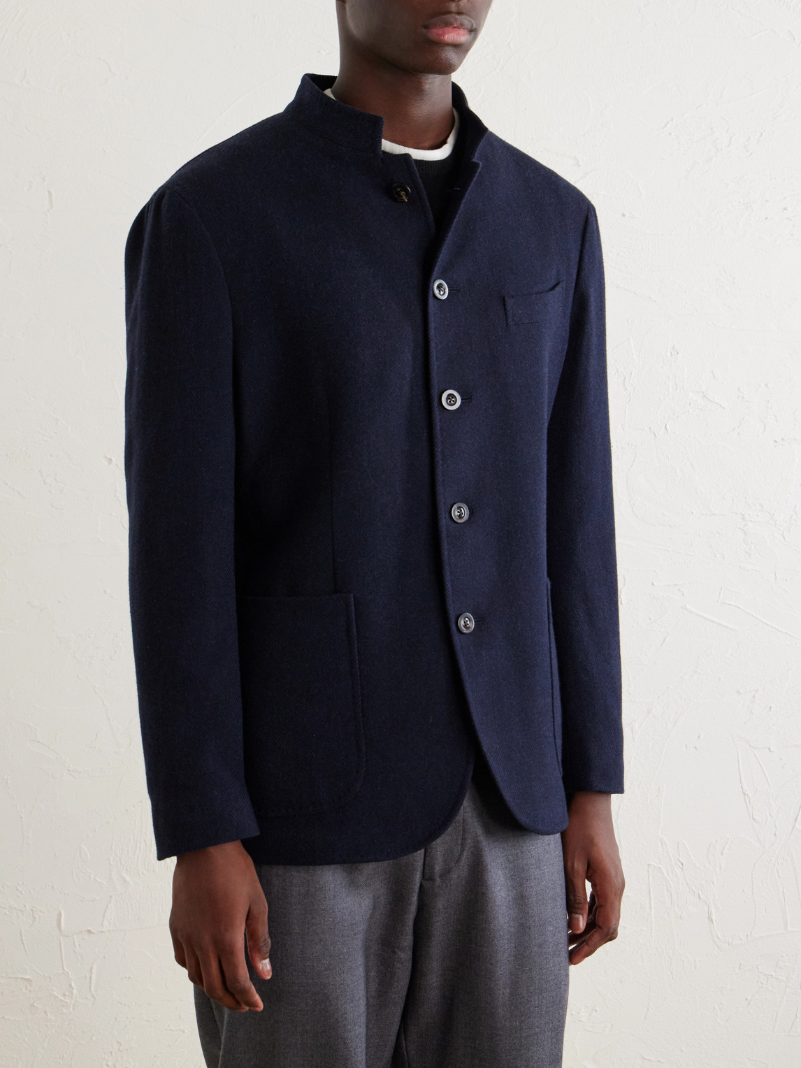 Wool-Blend Twill Jacket