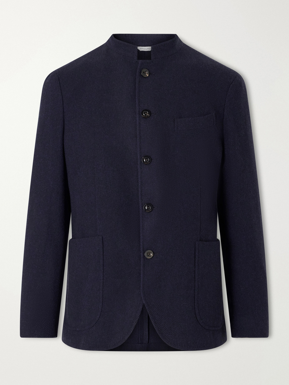 Boglioli Wool-blend Twill Jacket In Blue