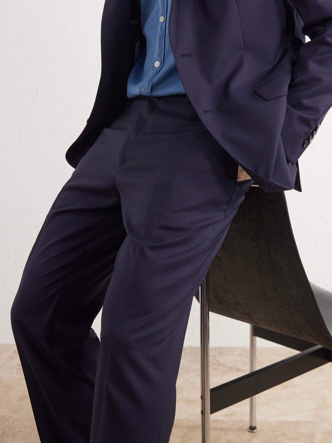 Straight-Leg Virgin Wool Trousers