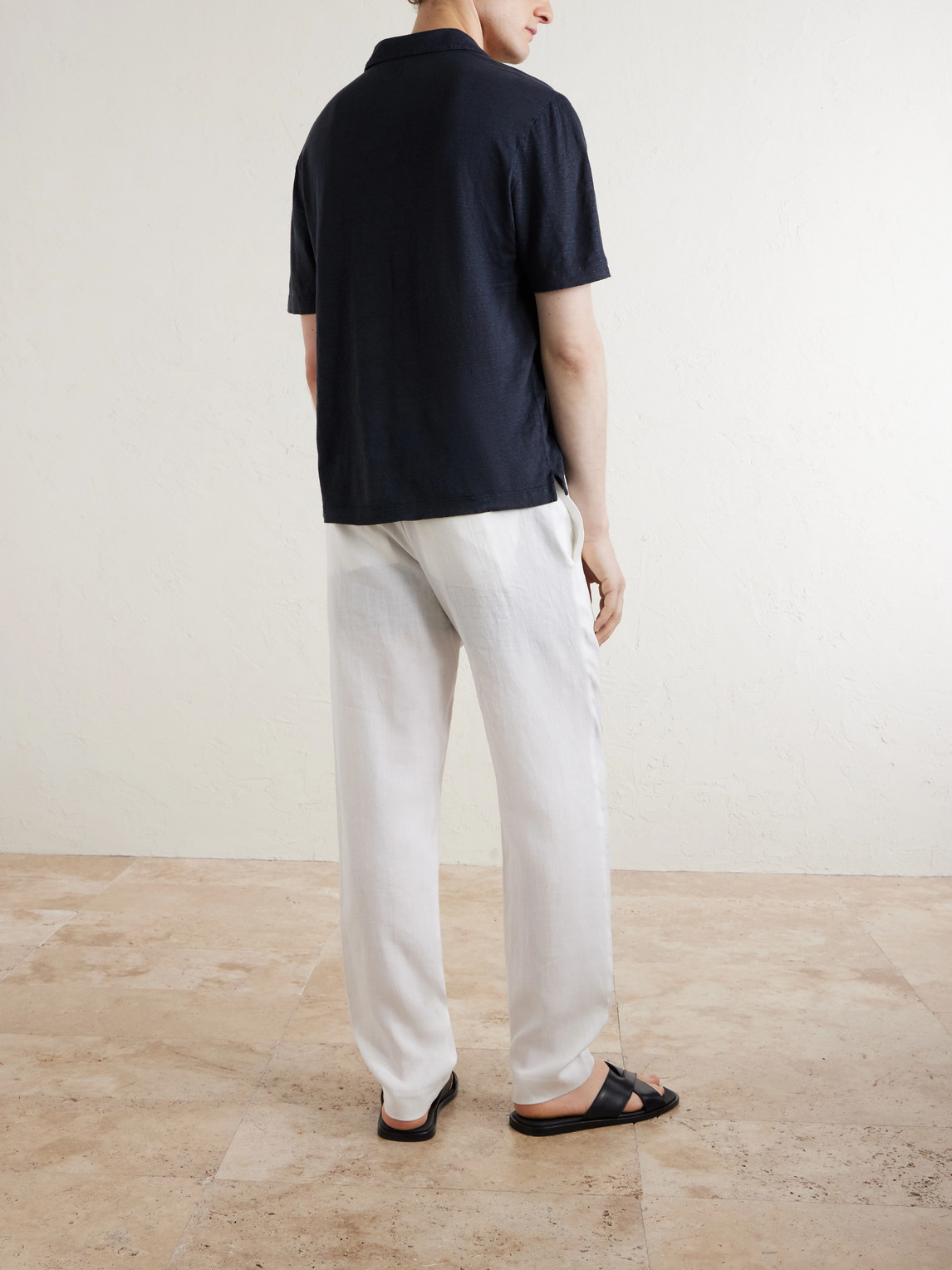  Canali - Linen Polo Shirt - Men - Blue - It 46 