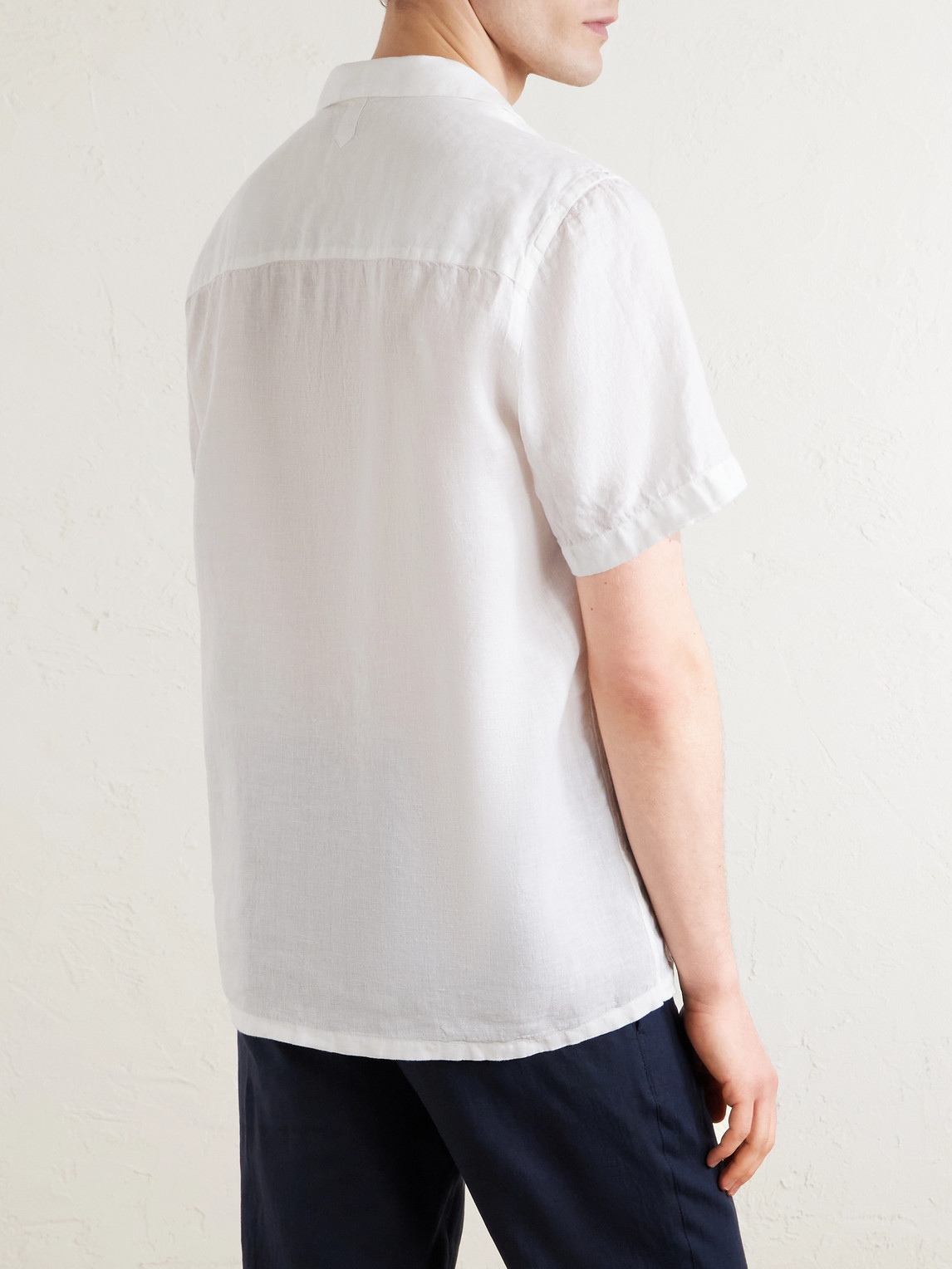 Camp-Collar Linen Shirt