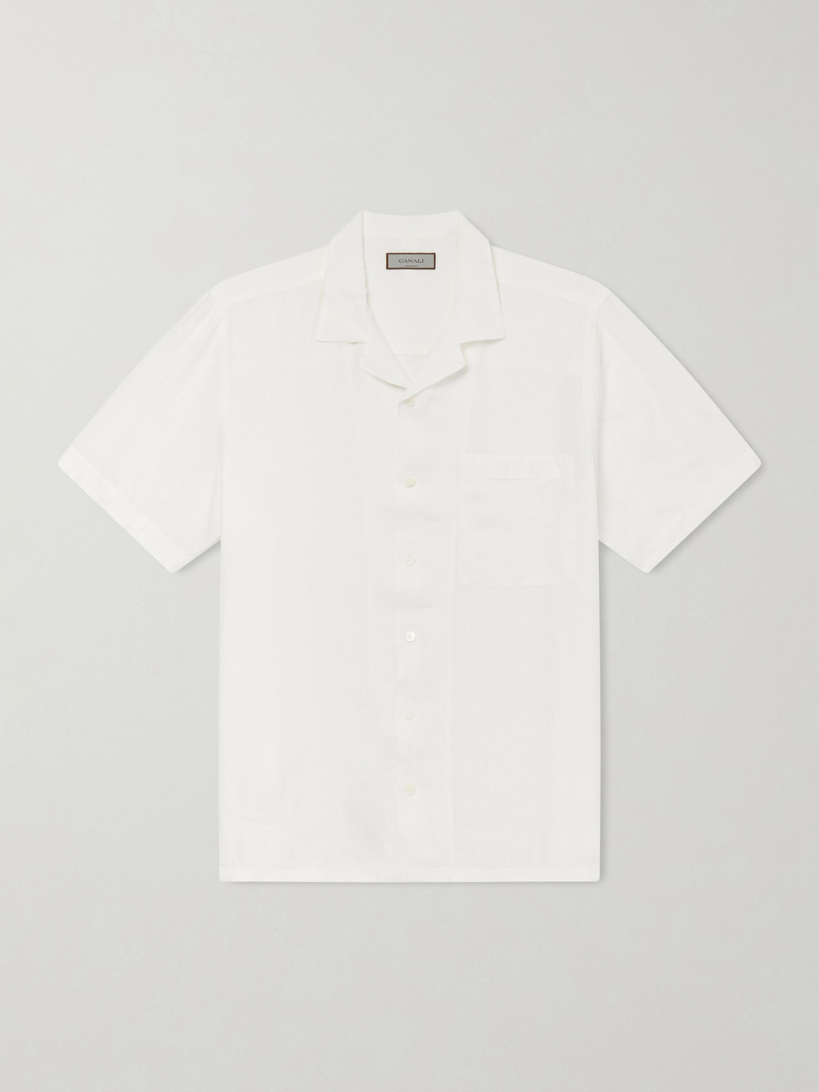 Canali Camp-Collar Linen Shirt - Men