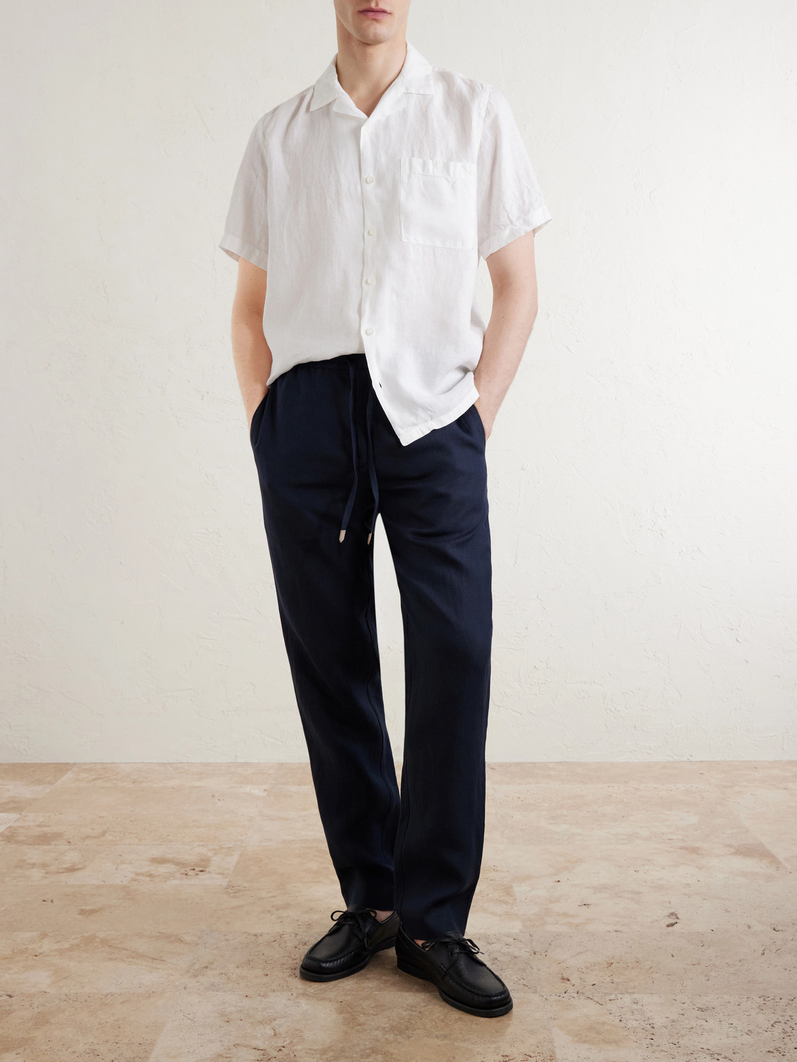 Camp-Collar Linen Shirt