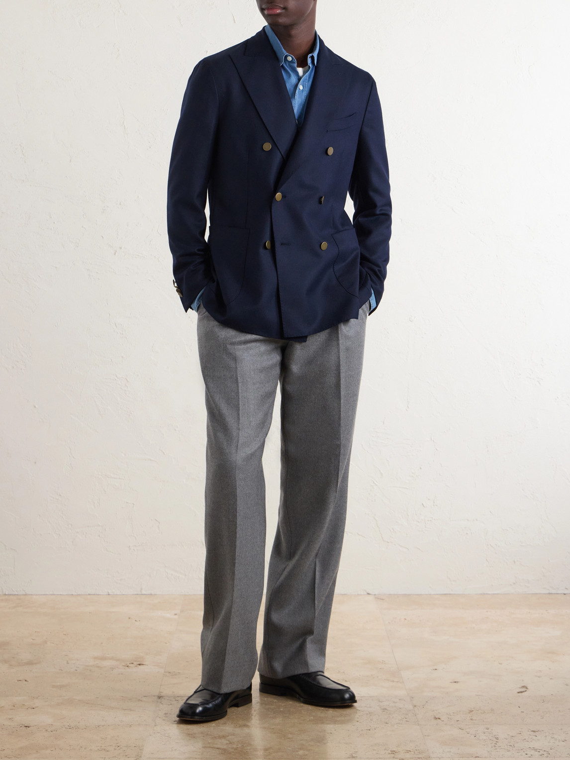 Boglioli Double-Breasted Virgin Wool-Hopsack Blazer - Men | Thumbnail 2 Boglioli Double-Breasted Virgin Wool-Hopsack Blazer - Men | Thumbnail 2