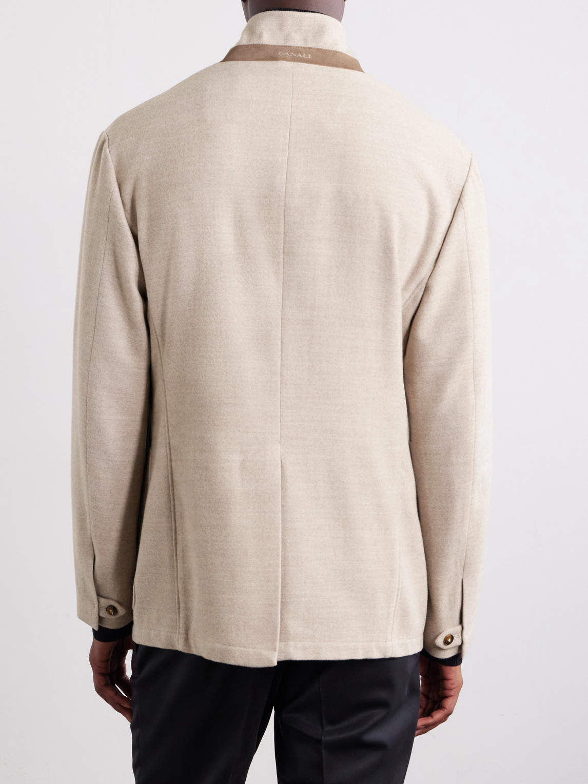 Canali Wool Blazer In Neutral