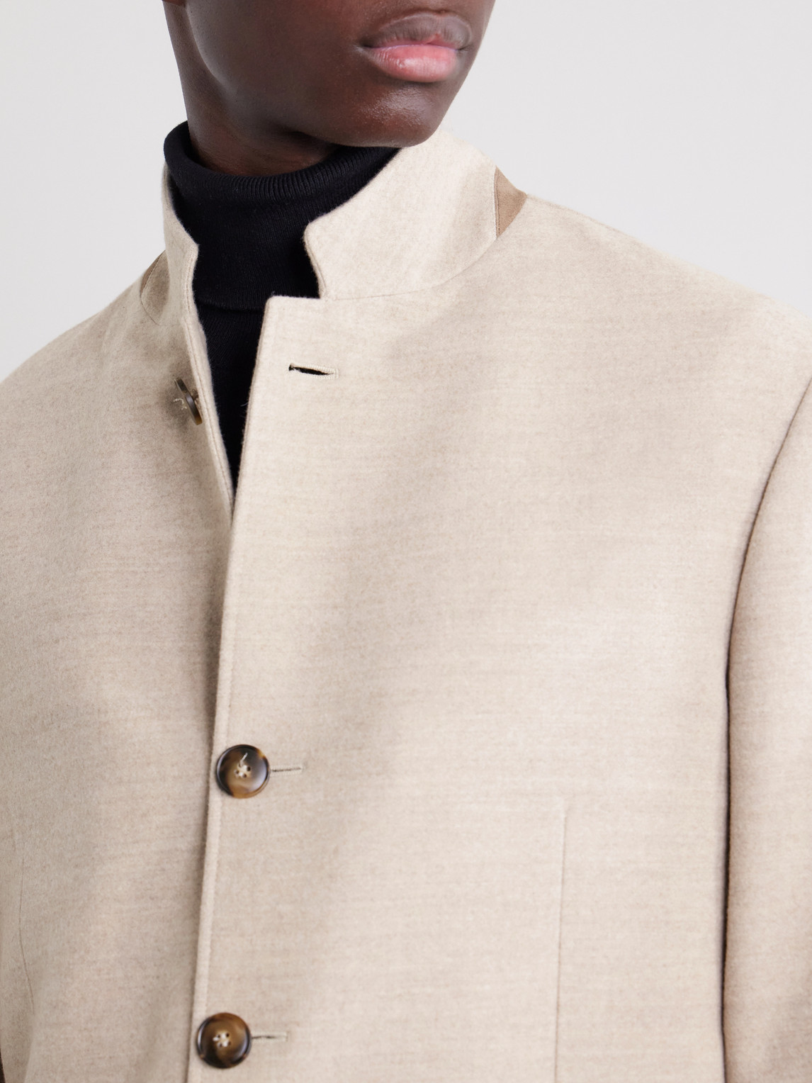 Canali Wool Blazer In Neutral