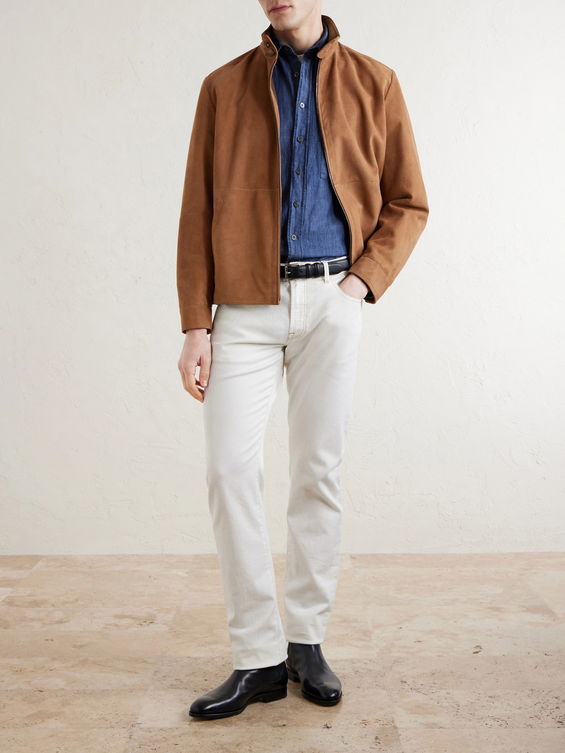 Button-Down Collar Cotton And Linen-Blend Shirt